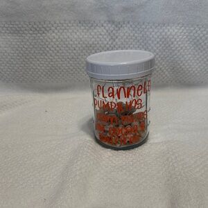 Custom Designed Decorative Jar with Autumn Text- New Without Tags